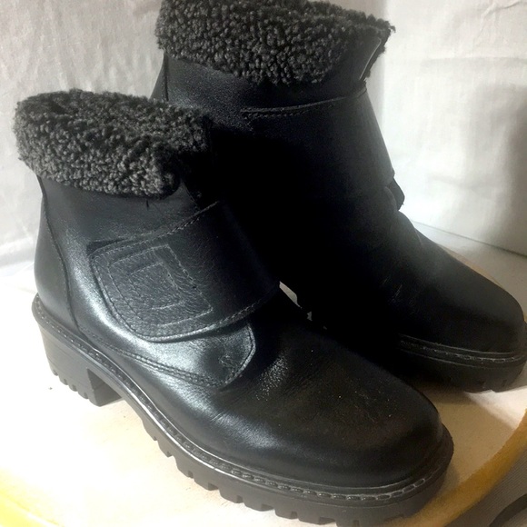 Blondo boot womens black leather winter lined boot size 6 - Picture 1 of 10